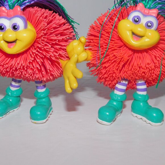 Set 2 Vintage 90s Odzzon kooshBall  Kooshlings Girl SUNNY bendable Toy Figure 3" - Picture 4 of 5